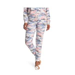 New PJ Salvage MD Pink Blue Grey Camo Peachy Jersey Joggers Pants #92846